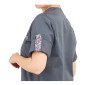 ARDOISE/FLEURS - Blouse professionnelle de travail blanche à manches transformables femme entretien école menage foyer