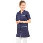 MARINE/AFRIKA - Blouse professionnelle de travail blanche à manches transformables femme menage école entretien internat