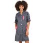 ARDOISE/FUCHSIA - Blouse professionnelle de travail à manches transformables femme foyer menage école entretien