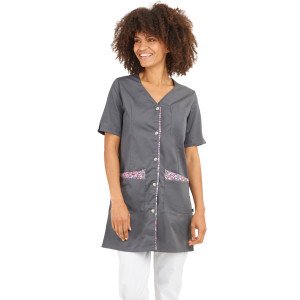 ROSE/CAMELIA - Blouse professionnelle de travail blanche à manches courtes femme menage auxiliaire de vie entretien aide a domi
