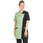 SAUGE/NOIR - Blouse professionnelle de travail à manches courtes femme aide a domicile infirmier auxiliaire de vie médical