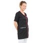 NOIR/WAX - Blouse professionnelle de travail à manches courtes femme entretien aide a domicile menage auxiliaire de vie
