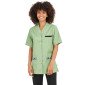 SAUGE/WAX - Tunique professionnelle de travail blanche à manches courtes femme auxiliaire de vie infirmier aide a domicile médi