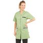 SAUGE/WAX - Blouse professionnelle de travail blanche à manches courtes aide a domicile infirmier auxiliaire de vie médical
