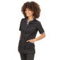 NOIR/BLEU - Tunique professionnelle de travail blanche à manches courtes femme aide a domicile infirmier auxiliaire de vie médi