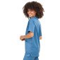 BLEU - Tunique professionnelle de travail blanche à manches courtes mixte aide a domicile infirmier auxiliaire de vie médical