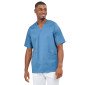 BLEU - Tunique professionnelle de travail blanche à manches courtes mixte aide a domicile infirmier auxiliaire de vie médical