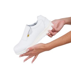 NOIR - Chaussure de cuisine de sécurité S2 professionnelle de travail blanche noire EN ISO 20345 S2 mixte serveur hôtel restaur