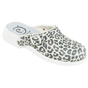 LEOPARD - Sabot de sécurité professionnel de travail en cuir EN ISO 20345 SB femme - PROMO restaurant entretien hôtel menage