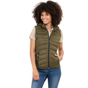 KAKI - Gilet de travail professionnel sans manches femme logistique chantier manutention artisan