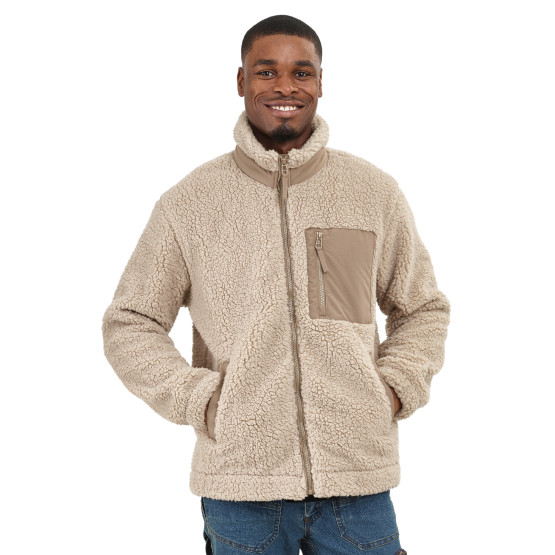BEIGE - Veste polaire professionnelle de travail à manches longues mixte aide a domicile médical auxiliaire de vie infirmier
