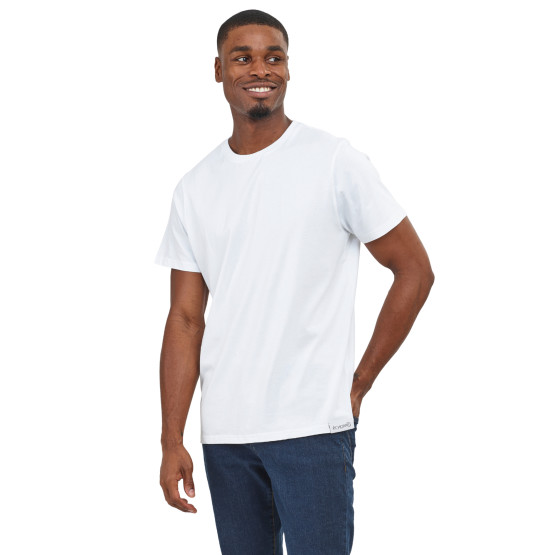 BLANC - Tee-shirt professionnel de travail à manches courtes 100% coton mixte aide a domicile infirmier auxiliaire de vie médica