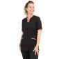 NOIR/FUCHSIA - Tunique professionnelle de travail blanche à manches courtes femme auxiliaire de vie médical aide a domicile inf