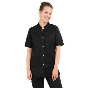 FUCHSIA - Tunique professionnelle de travail blanche à manches courtes femme - PROMO aide a domicile médical auxiliaire de vie 
