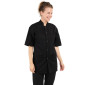 NOIR - Veste professionnelle de travail à manches courtes 100% coton mixte aide a domicile médical auxiliaire de vie infirmier