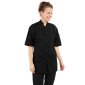NOIR - Veste professionnelle de travail à manches courtes 100% coton mixte aide a domicile médical auxiliaire de vie infirmier