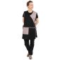NOIR/ZINC - Chasuble tablier blouse professionnel femme entretien aide a domicile menage auxiliaire de vie