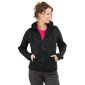 NOIR - Veste à capuche zippée chinée professionnelle de travail à manches longues femme aide a domicile médical auxiliaire de vi