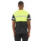 NOIR/FLUO - Tee-shirt professionnel de travail à manches courtes homme chantier transport artisan manutention