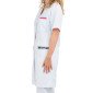 BLANC/WAX - Blouse professionnelle de travail blanche à manches courtes femme menage aide a domicile entretien auxiliaire de vi