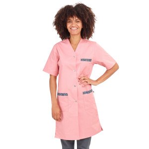 ROSE/CAMELIA - Blouse professionnelle de travail blanche à manches courtes femme menage auxiliaire de vie entretien aide a domi