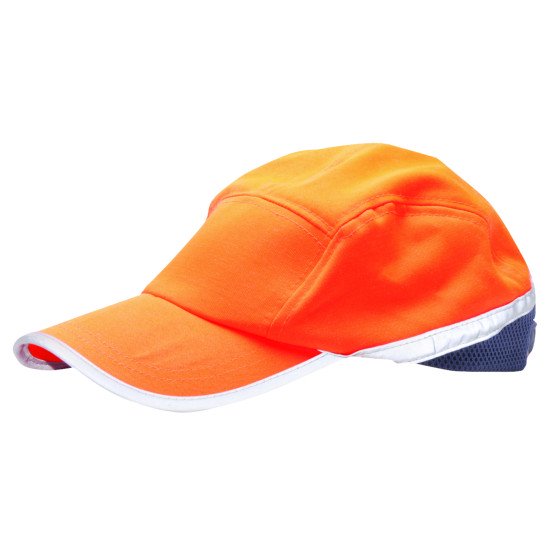 ORANGE FLUO/MARINE - Casquette professionnelle de travail mixte logistique chantier transport artisan