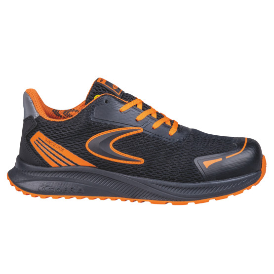 NOIR/ORANGE - Chaussure de sécurité S1PS professionnelle de travail noire EN ISO 20345 S1PS mixte transport artisan manutention