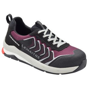 NOIR/VIOLET - Chaussure de sécurité S3S professionnelle de travail noire EN ISO 20345 S3S femme transport artisan manutention c