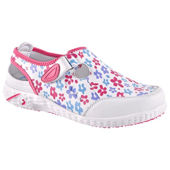 FLEURS - Chaussure professionnelle de travail blanche EN ISO 20347 femme - PROMO aide a domicile médical auxiliaire de vie infi