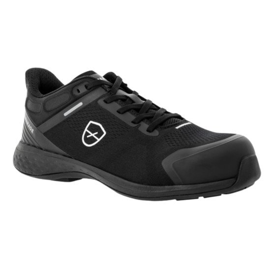 NOIR - Chaussure de sécurité S1PS professionnelle de travail noire EN ISO 20345 S1PS mixte manutention artisan logistique chant