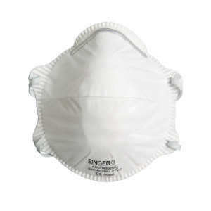 BLANC - Demi-masque respiratoire filtrant professionnel de travail non-tissé polypropylène sans latex aide a domicile infirmier