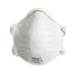 BLANC - Demi-masque respiratoire filtrant professionnel de travail non-tissé polypropylène sans latex aide a domicile infirmier