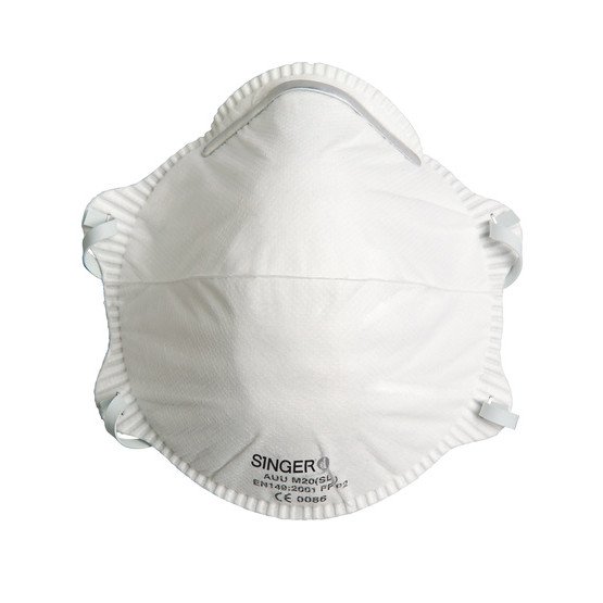 BLANC - Demi-masque respiratoire filtrant professionnel de travail non-tissé polypropylène sans latex médical aide a domicile in