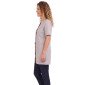 GRIS/ROSE - Blouse professionnelle de travail blanche à manches courtes femme
