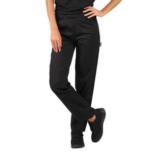 NOIR - Pantalon élastiqué professionnel de travail femme aide a domicile médical auxiliaire de vie infirmier