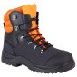 NOIR/ORANGE - Chaussure de sécurité S3 professionnelle de travail noire en cuir EN ISO 20345 S3 mixte