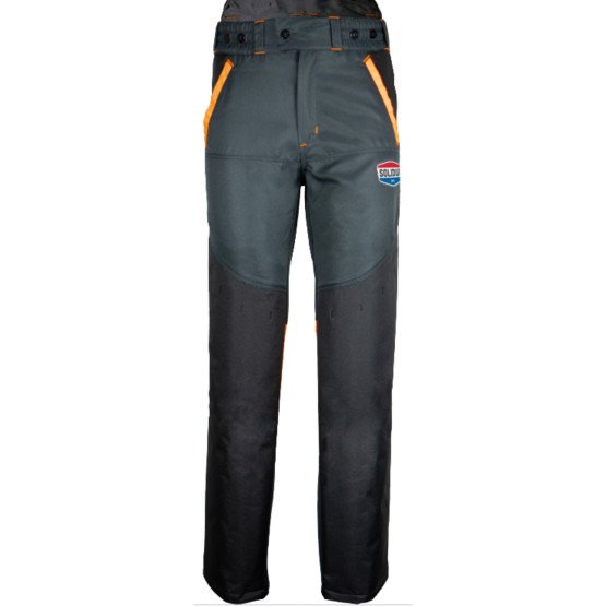 GRIS/ORANGE - Pantalon de travail professionnel mixte internat foyer école crèche