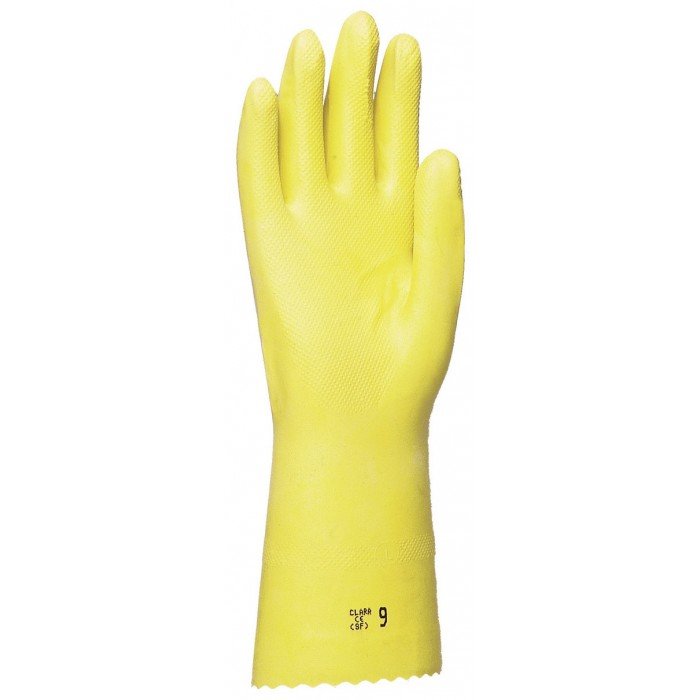 Gants ménage latex floqué coton