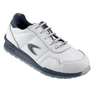 BLANC - Chaussure de sécurité S3S professionnelle de travail blanche en cuir EN ISO 20345 S3S mixte entretien artisan menage cha