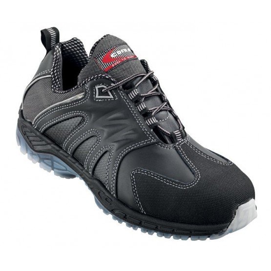 NOIR - Tennis de sécurité S3 professionnelle de travail noire en cuir ISO EN 20345 S3 homme manutention chantier logistique arti