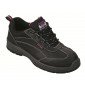 NOIR - Chaussure de sécurité S3 professionnelle de travail noire en cuir ISO EN 20345 S3 femme artisan entretien chantier menage