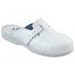 BLANC - Sabot de sécurité professionnel de travail blanc en cuir ISO EN 20345 SB mixte - PROMO cuisine restauration serveur rest