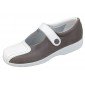 BLANC/GRIS - Ballerine professionnelle de travail blanche en cuir ISO EN 20347 femme internat entretien école menage
