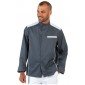 ARDOISE/BLANC - Veste de cuisine professionnelle de travail à manches longues homme - PROMO serveur cuisine hôtel restaurant