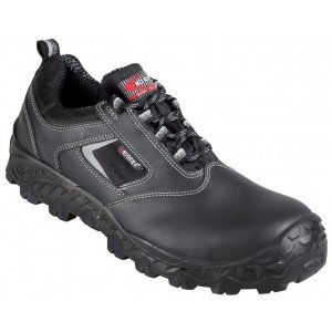 NOIR - Chaussure de sécurité S3 professionnelle de travail noire en cuir EN ISO 20345 S3 homme manutention chantier transport ar