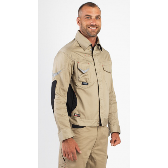 BEIGE/NOIR - Blouson professionnel de travail homme transport artisan logistique chantier