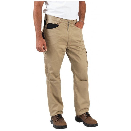 BEIGE/NOIR - Pantalon de travail professionnel homme logistique chantier transport artisan