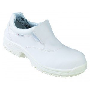 BLANC - Chaussure de cuisine de sécurité S2 professionnelle de travail blanche noire EN ISO 20345 S2 mixte restauration serveur