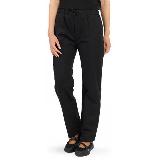 NOIR - Pantalon élastiqué professionnel de travail mixte médical auxiliaire de vie infirmier aide a domicile