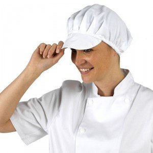 BLANC - Coiffe professionnelle lavable de travail mixte hôtel restaurant serveur cuisine